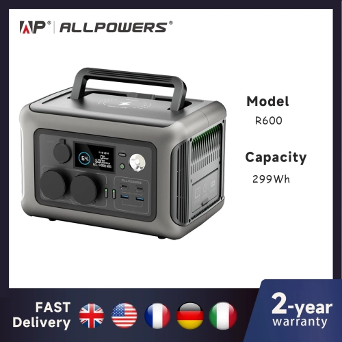 ALLPOWERS Portable Power Station R600, 299Wh LiFeP04...