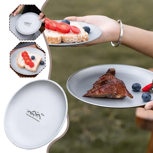 Outdoor Camping Titanium Plate Pasta Salad Tray | Ca...