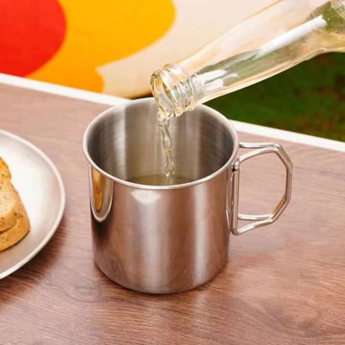 1Pc Stainless Steel Folding Handle Cup Portable Cara...