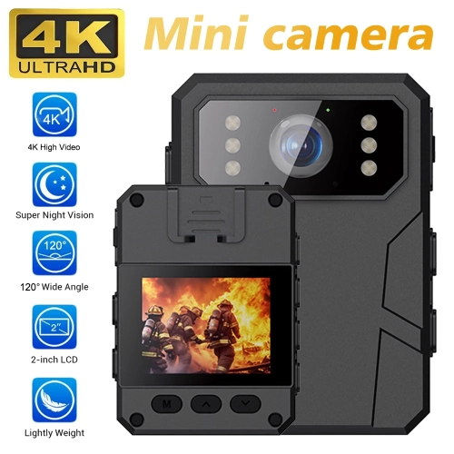 4K/1080P HD Mini Camera 2-inch Color Screen Infrared...