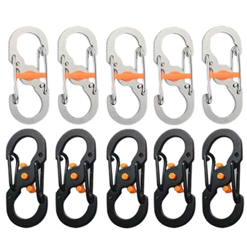 Outdoor Camping S Type Carabiner with Lock Mini Keyc...