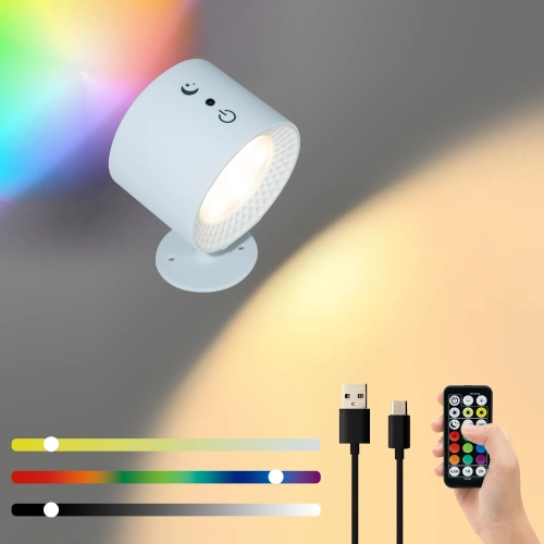 Led Wall Lamp Touch Control Remote 360 Rotatable USB...