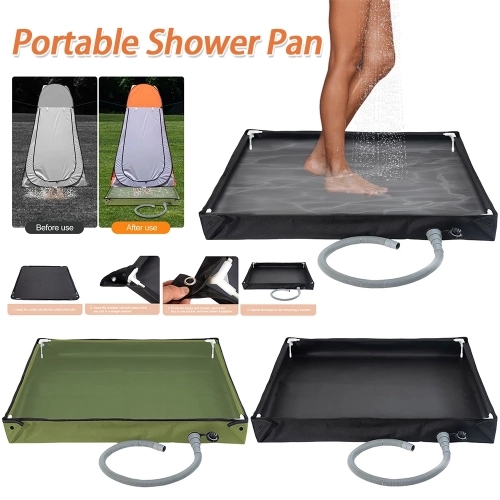 Portable Shower Pan with Drain Hose Camping Shower B...