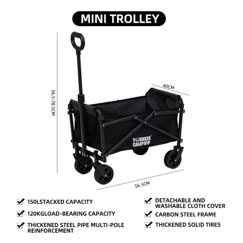 Mini Collapsible Folding Utility Beach Wagon Cart He...
