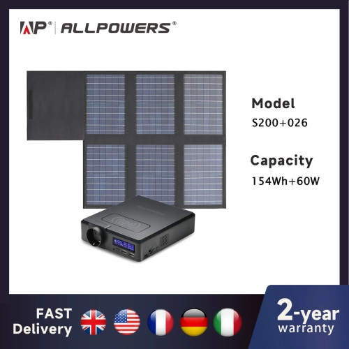 ALLPOWERS Solar Powerbank 41600mAh 200W Portable Pow...