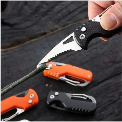 Survival - Stainless Steel Folding Knife w/ Bottle O...