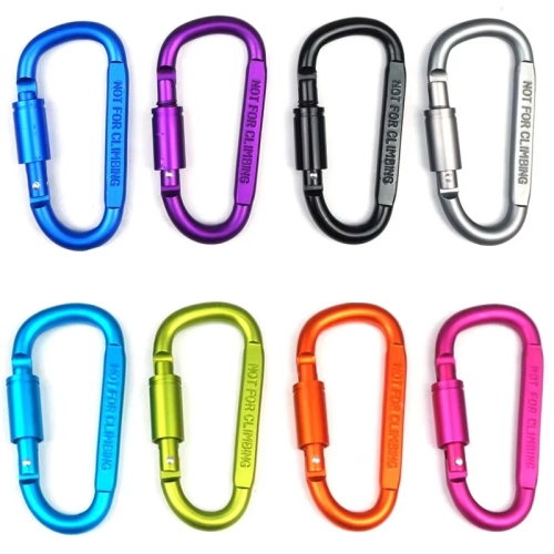 Multicolor Aluminum Alloy D-Shaped Carabiner - Safet...