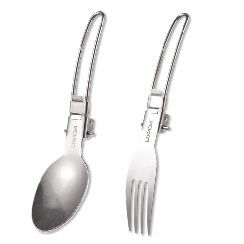 LIXADA Folding Camping Utensils Set Portable Stainle...