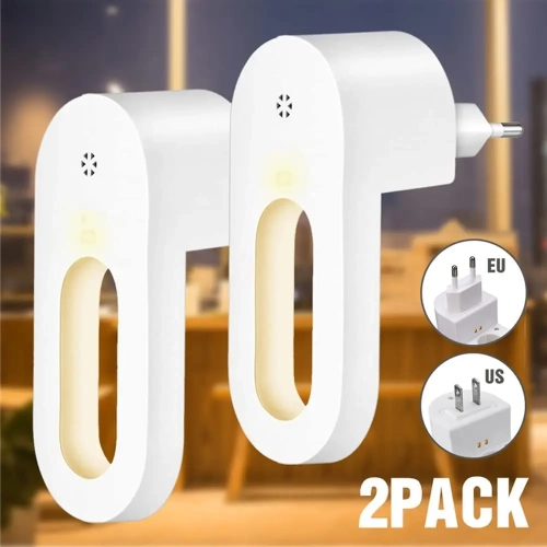 EU/US Plug Wall Night Light Socket With Twilight Sen...