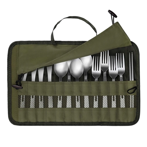 Cutlery Bag Portable Camping Kitchen Cooking Utensil...