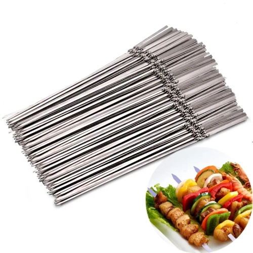 10/20Pcs Stainless Steel Barbecue Skewer Reusable BB...