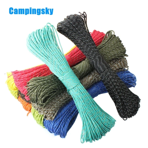 CAMPINGSKY Paracord 2mm Reflective Rope 3 Strand Cor...