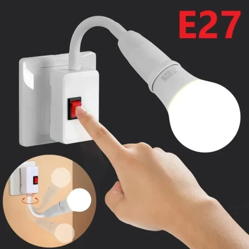 Direct Plug-in Rotary Lamp Head E27 Socket Lamp Bulb...