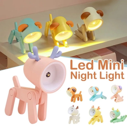 LED Night Light Mini Folding Desk Lamp Cute Pet Ligh...