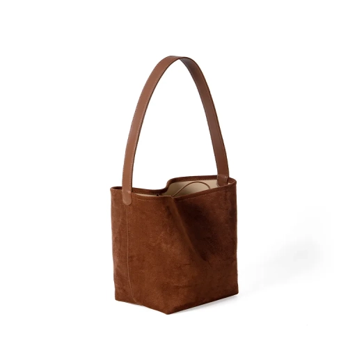 Winter New Arrival Niche Design Suede Bucket Bag Kor...