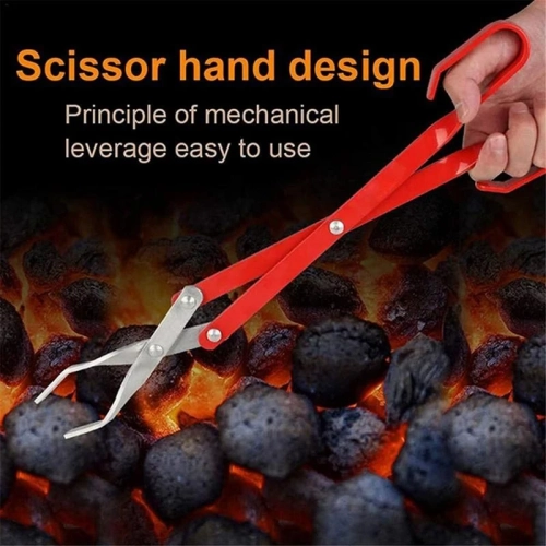 BBQ Charcoal Tong Barbecue Carbon Clamp Aluminum Pli...