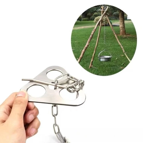 Outdoor Stainless Steel Picnic Tripod,adjustable Han...