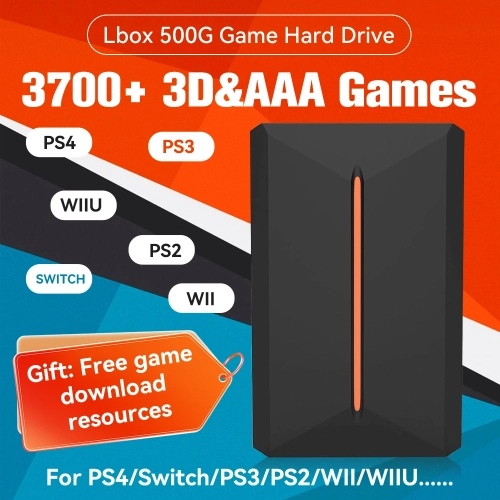 Launchbox 500G Gaming HDD For PS4/PS3/Switch/PS2/WII...