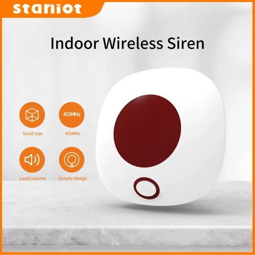 Staniot Indoor Wireless Siren 433Mhz Burglar Home Se...