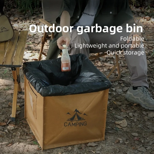 ”Small Triangle Outdoor Folding Garbage Bin Camping ...
