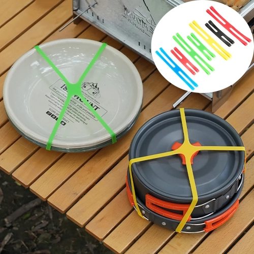 Outdoor Camping Tableware Storage Silicone Strap H-s...