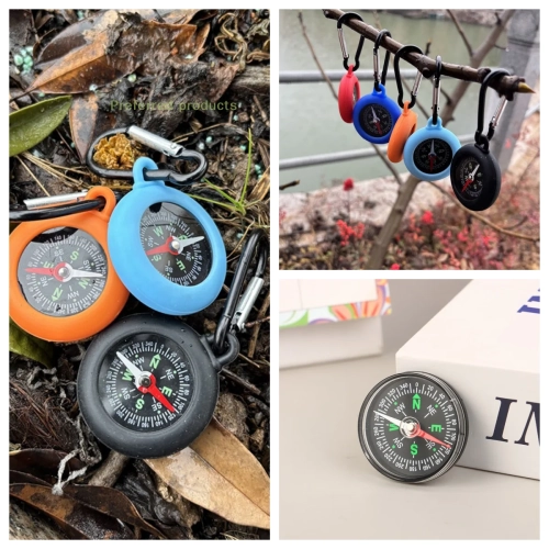 1/5Pcs compass Bushcraft Compass With Carabiner Hook...