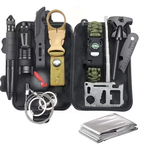 12Pieces of Outdoor Survival Equipment Multi-Functio...