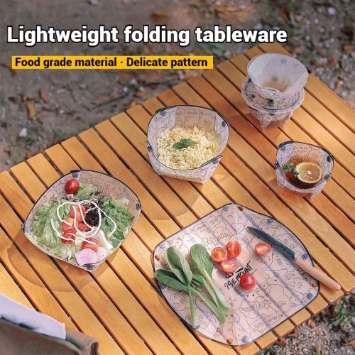 Outdoor Folding Lightweight Tableware Portable Campi...