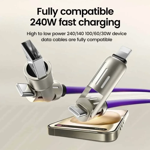 New 4 in 1 Multi Connectors Charger Rotating Elbow U...