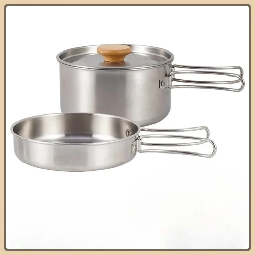 304 Camping Cookware Set Stainless Steel Outdoor Coo...
