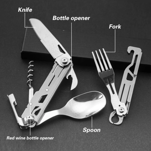 5 in 1 Multi Function Outdoor Knife Set with Spoon F...