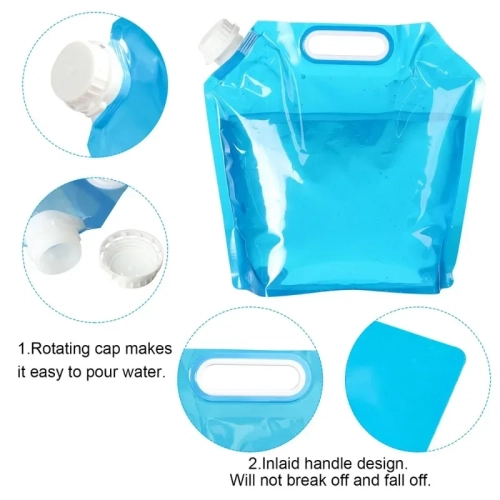 5/10L Plastic Water Bag BPA Free Collapsible Water C...