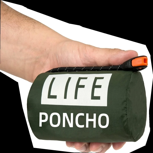 LIFE poncho Emergency Survival Rain Poncho Thermal S...