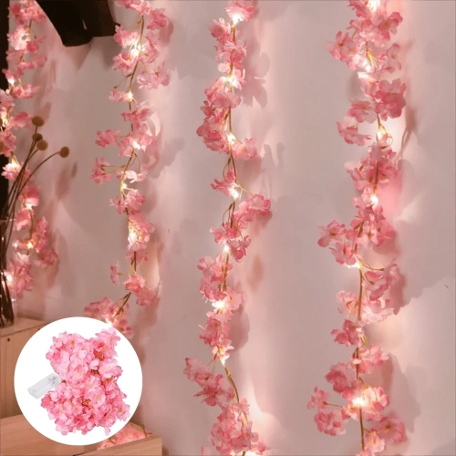 2M 20LEDs Cherry Blossom String Light Garland Artifi...