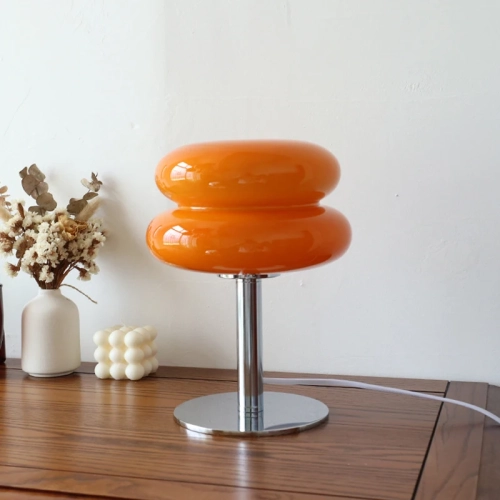 Macaron Glass Table Lamp Trichromatic Dimming Living...
