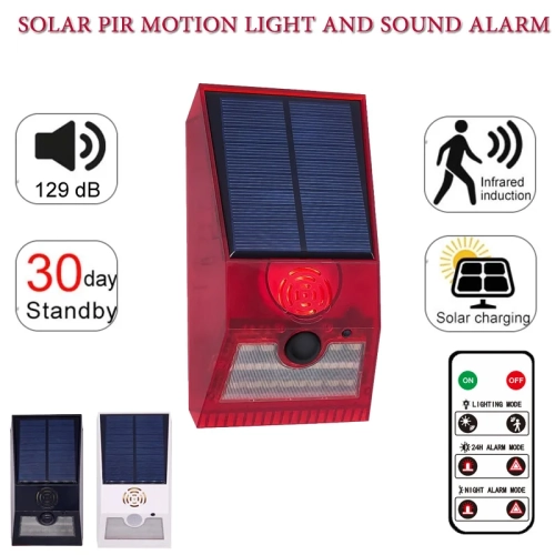 Multi-Function Solar PIR Motion Sensor Alarm Light R...