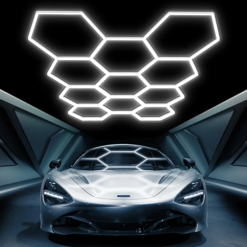 Hexagon Led Garage Lights 14 Hex Grid Super Bright L...