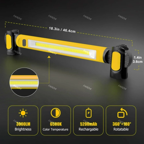 Super Bright Magnetic Work Light Built-in 5200mAh Re...