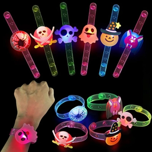 5/10/20PCS Glowing Pumpkin Ghost Bracelet Rings Kids...