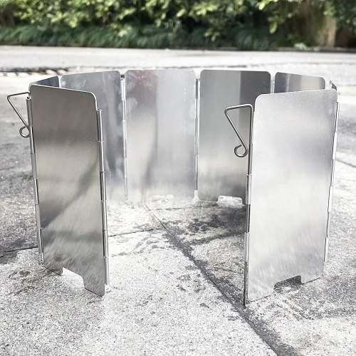 9 Plates Foldable Gas Stove Windshield Outdoor Campi...