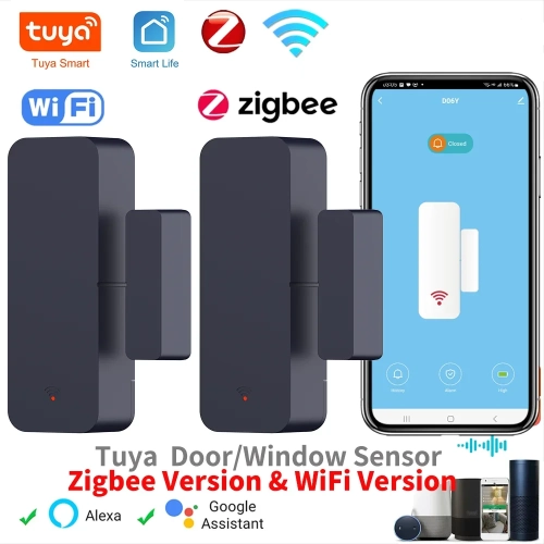 Tuya Zigbee Wifi Door Sensor Window Entry Sensor Sec...