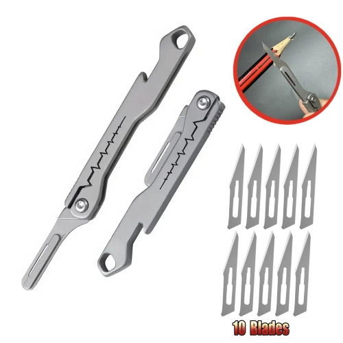 Mini titanium Bottle opener Folding utility knife Mu...