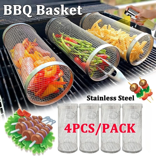 Rolling Bbq Basket- Greatest Grilling Basket Ever, R...