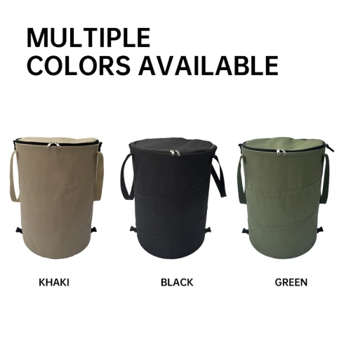 Camping Trash Can Pop-up Circular Storage Pail Canva...
