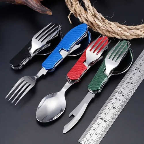 Stainless Steel Cutlery 4in1 Outdoor Picnic Tablewar...