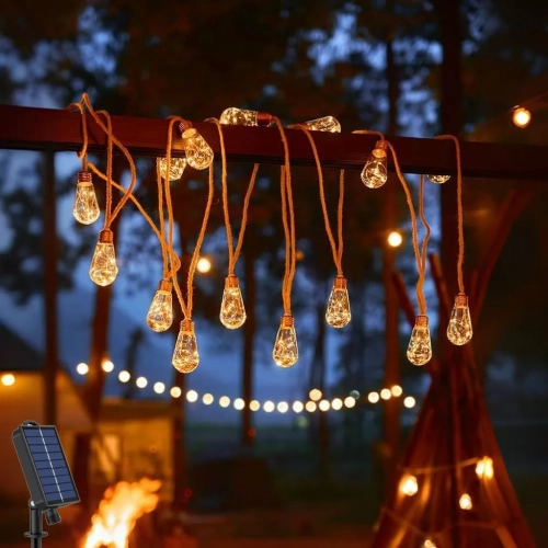 Solar Patio String Light 7m 16 Bulbs 8 Modes Fairy L...