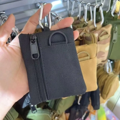 Simple outdoor tactical key bag zipper coin purse he...