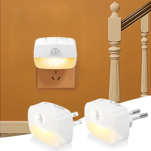 Motion Sensor EU US Socket Plug in LED Night Light 2...