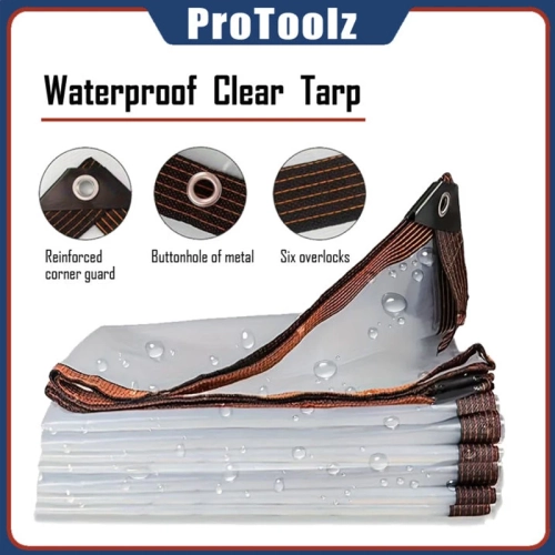 Transparent Waterproof Tarpaulin Garden Rainproof Cl...
