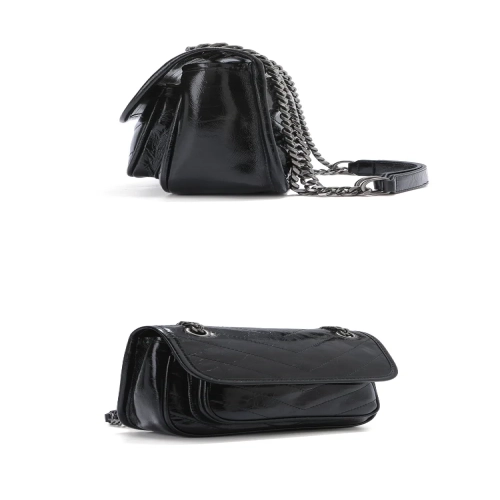 Women Patent Leather Crossbody Bag Adjustable Chain ...